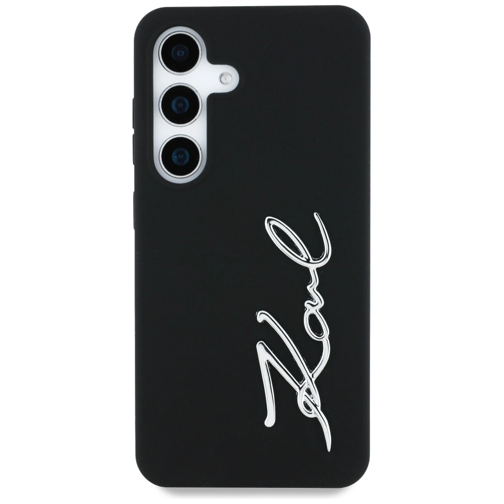 Kryt Karl Lagerfeld Silicone Metal Signature Logo Samsung Galaxy S25 black
