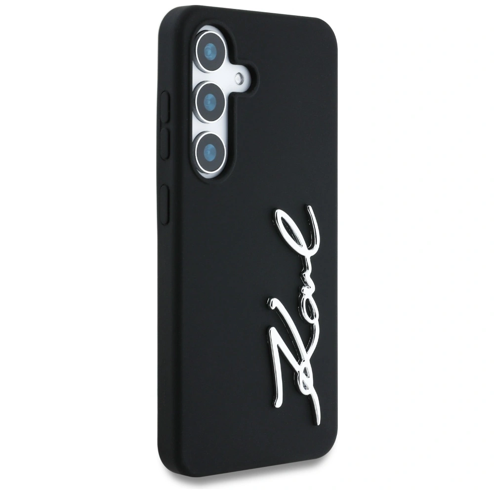 Kryt Karl Lagerfeld Silicone Metal Signature Logo Samsung Galaxy S25 black