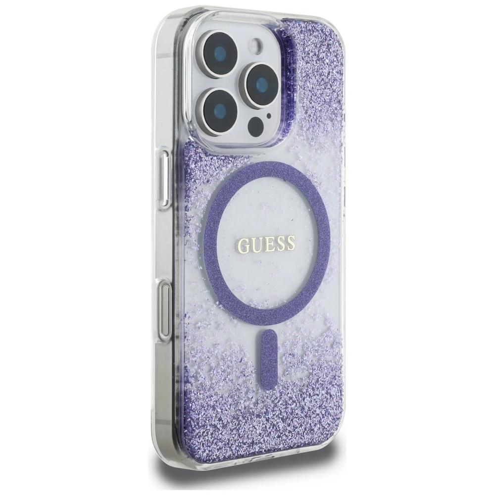 Kryt Guess HC Resin Bottom Glitter Apple iPhone 16 Pro Max MagSafe purple