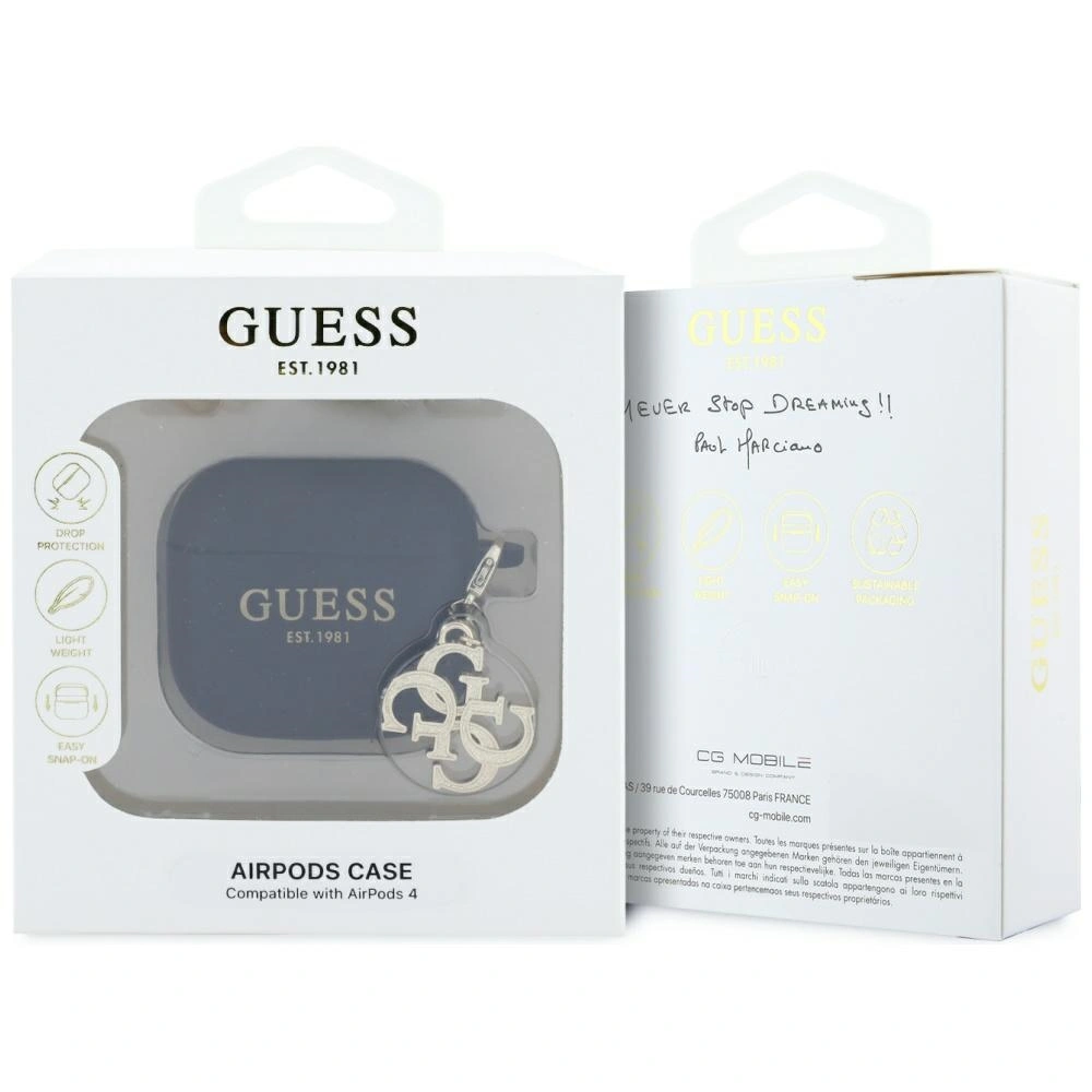 Kryt Guess GUA4LECG4K Apple AirPods 4 cover Silicone 4G Charm black