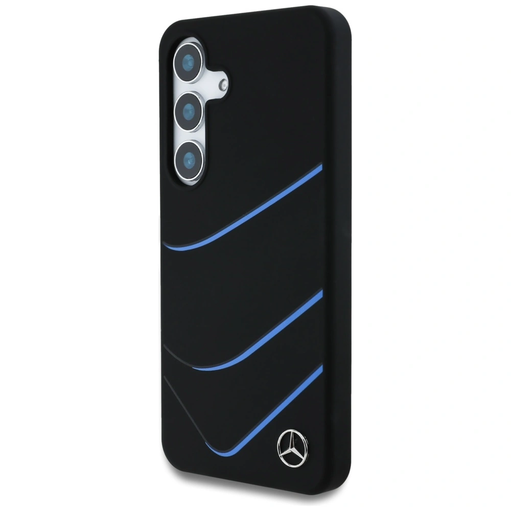 Kryt Mercedes Silicone Contrasted Curves MagSafe Samsung Galaxy S25 black