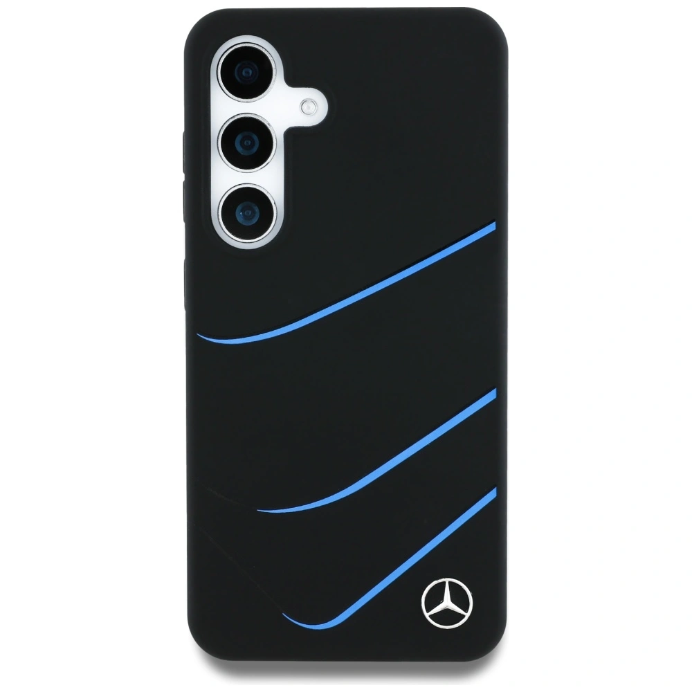 Kryt Mercedes Silicone Contrasted Curves MagSafe Samsung Galaxy S25 black