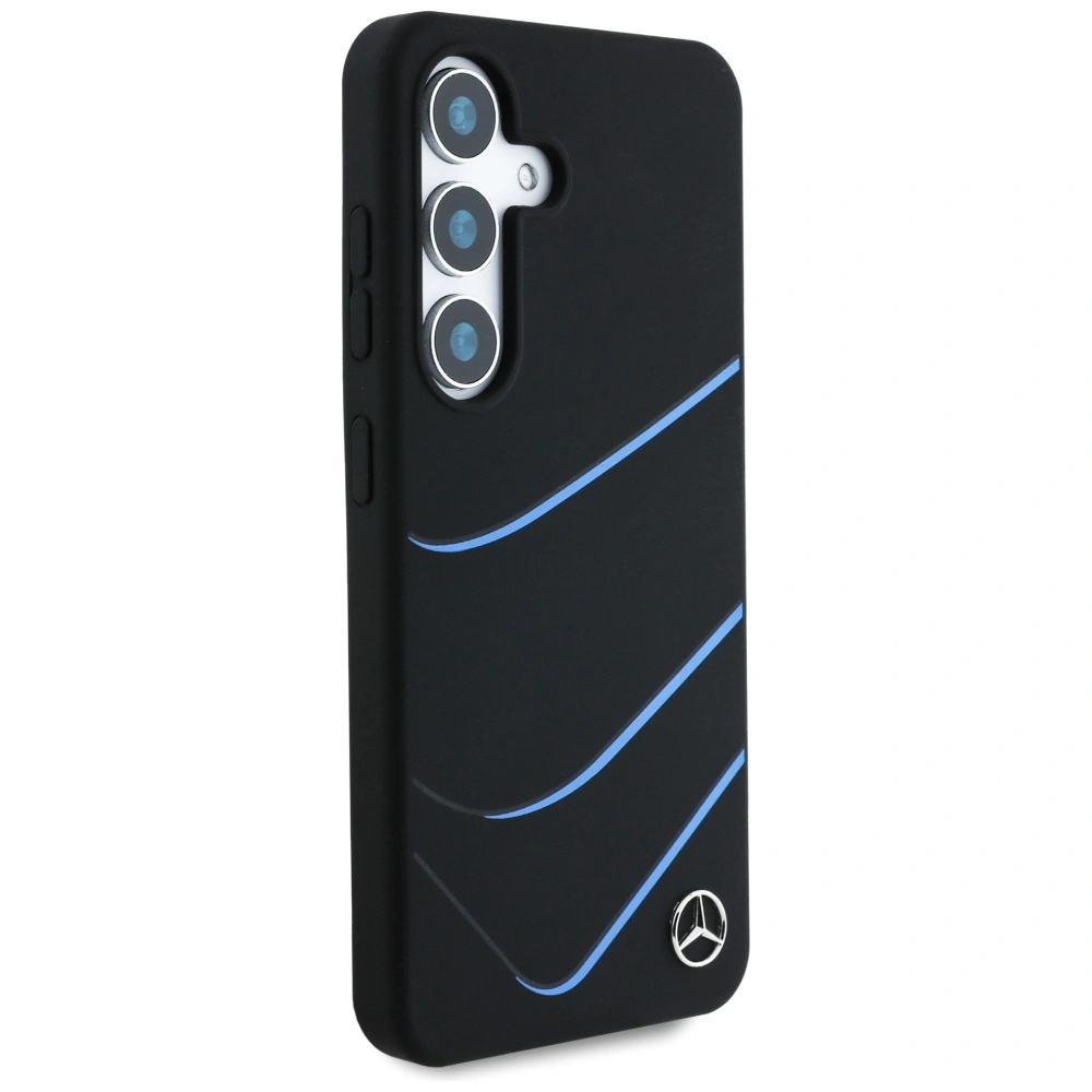 Kryt Mercedes Silicone Contrasted Curves MagSafe Samsung Galaxy S25 black