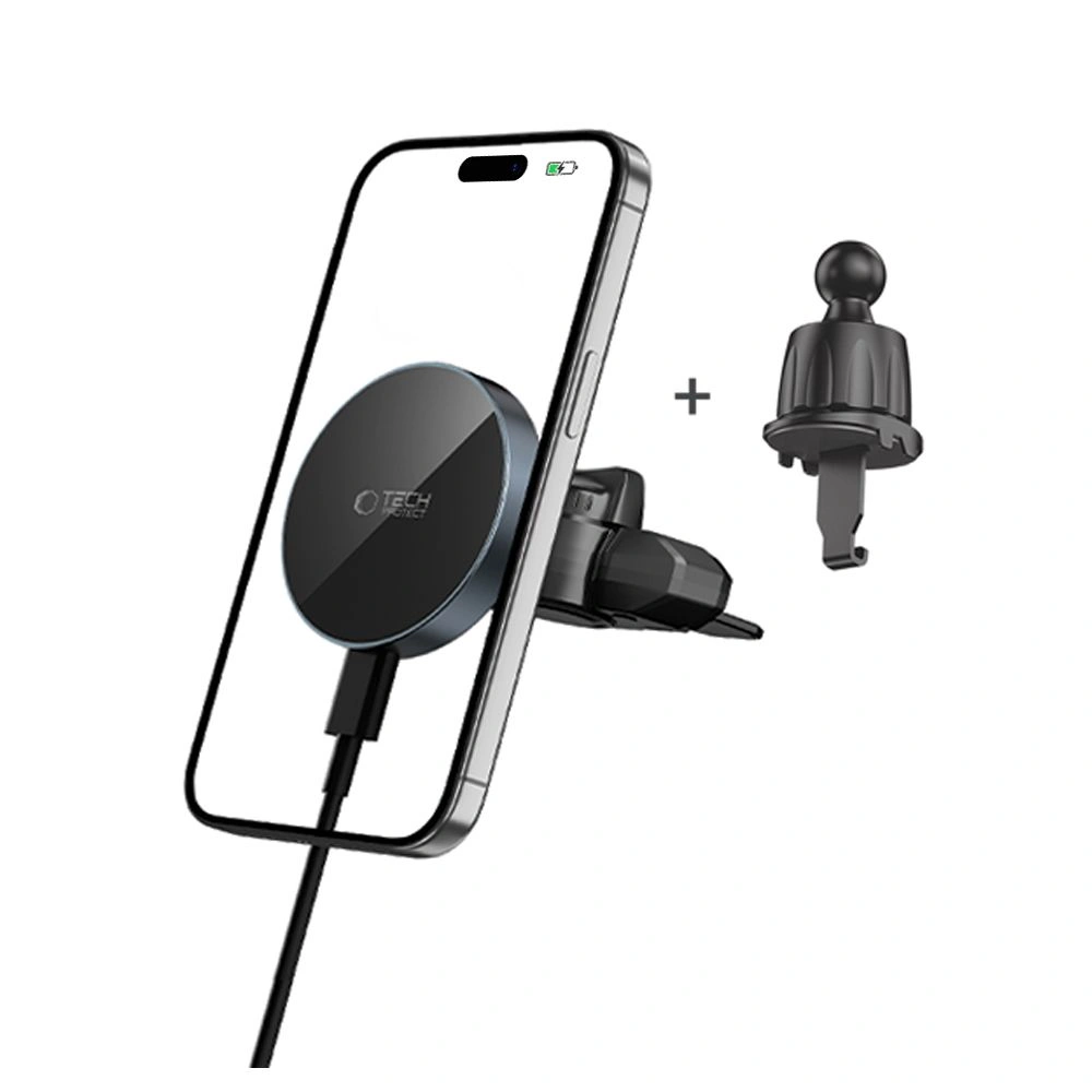 Držák do auta Tech-Protect MM15W-V5 Magnetic MagSafe CD & Vent Wireless Charger 15W, Black