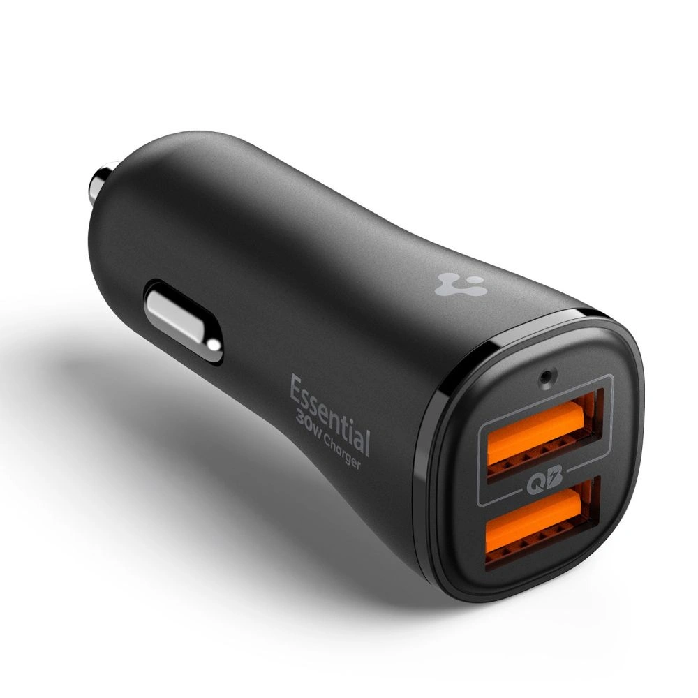 Kryt Spigen Essential EV302 2-port USB-A Car Charger 30W Black