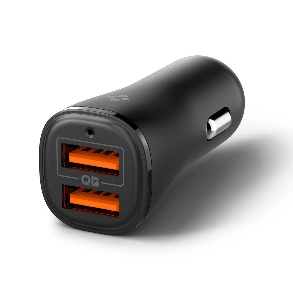 Kryt Spigen Essential EV302 2-port USB-A Car Charger 30W Black