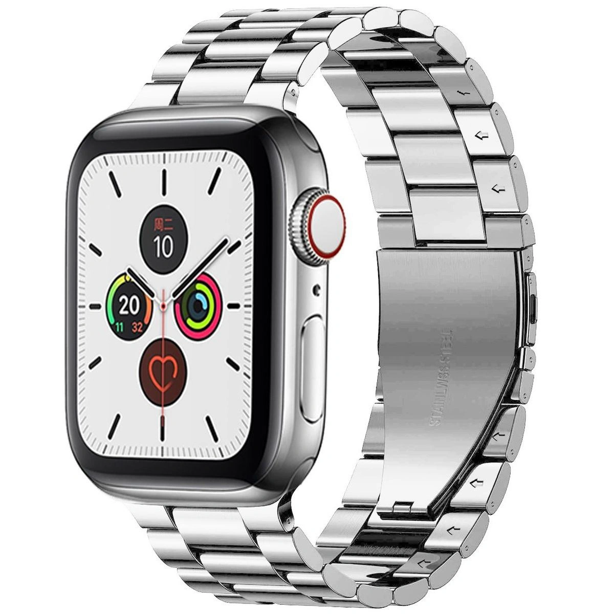 Bizon Strap Watch Aura Apple Watch 38/40/41mm silver