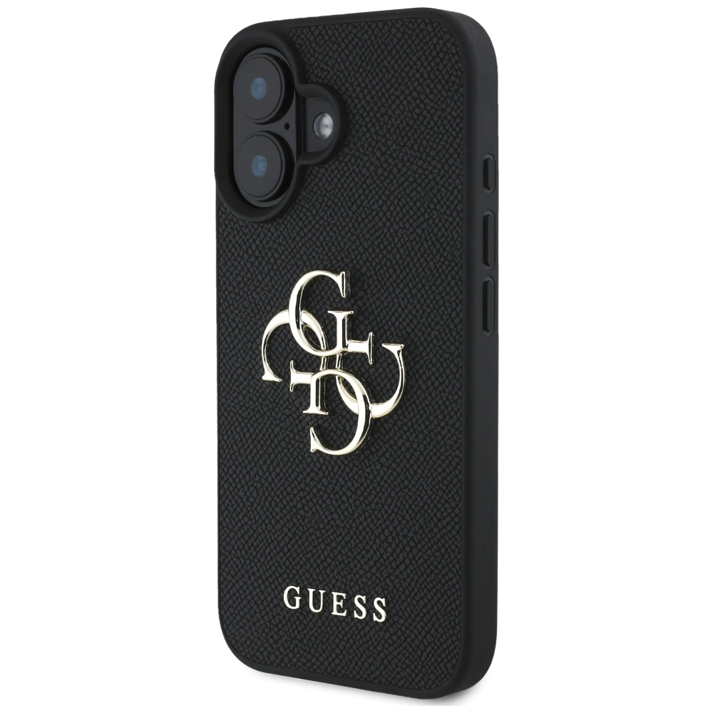 Kryt Guess Grained Big 4G Logo Small Classic Logo Apple iPhone 16 black