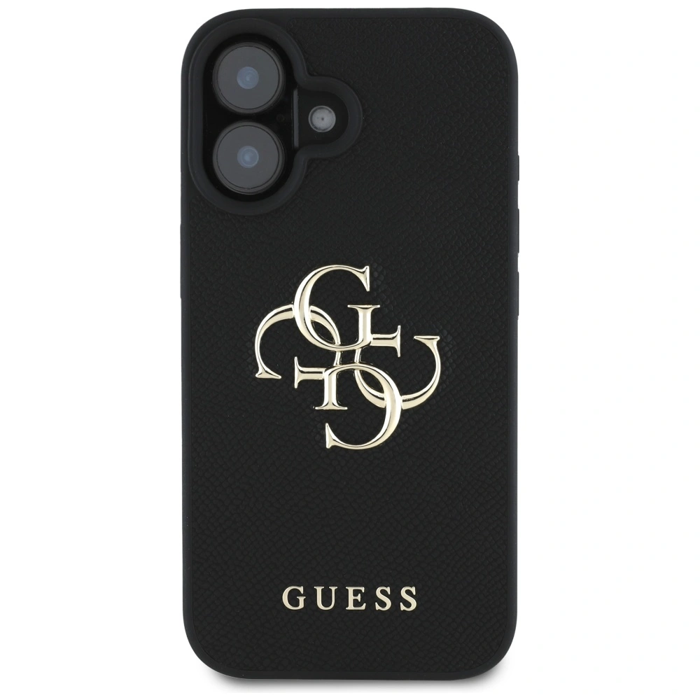 Kryt Guess Grained Big 4G Logo Small Classic Logo Apple iPhone 16 black