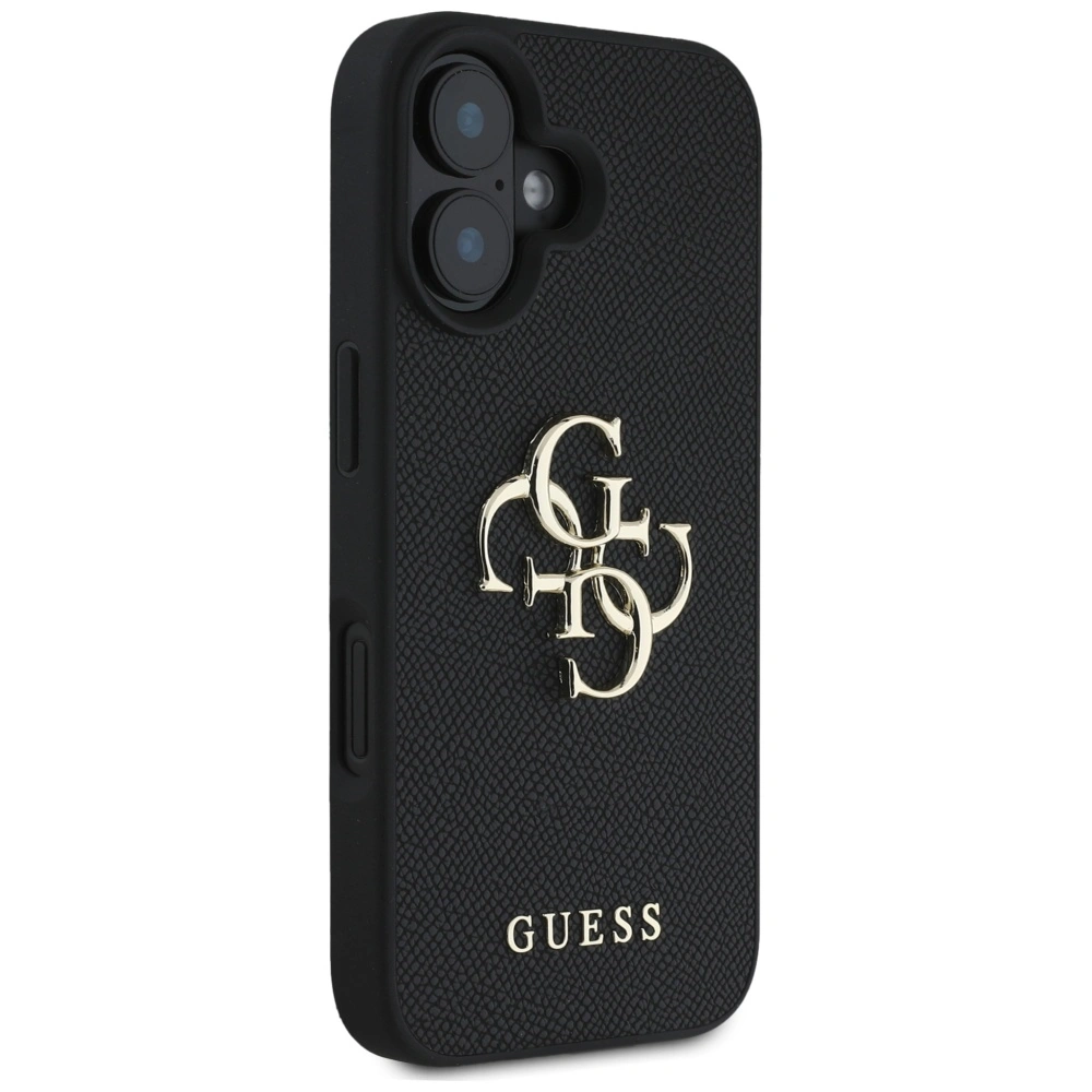 Kryt Guess Grained Big 4G Logo Small Classic Logo Apple iPhone 16 black