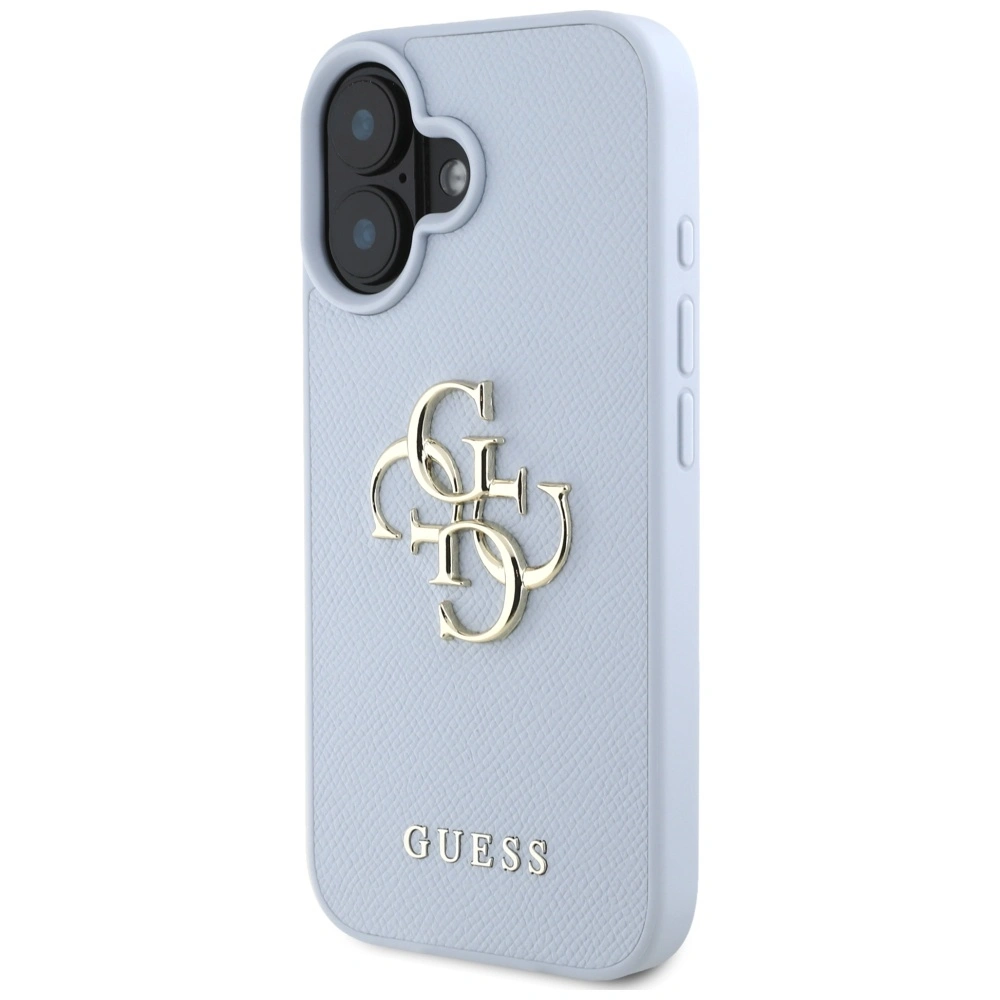 Kryt Guess Grained Big 4G Logo Small Classic Logo Apple iPhone 16 blue