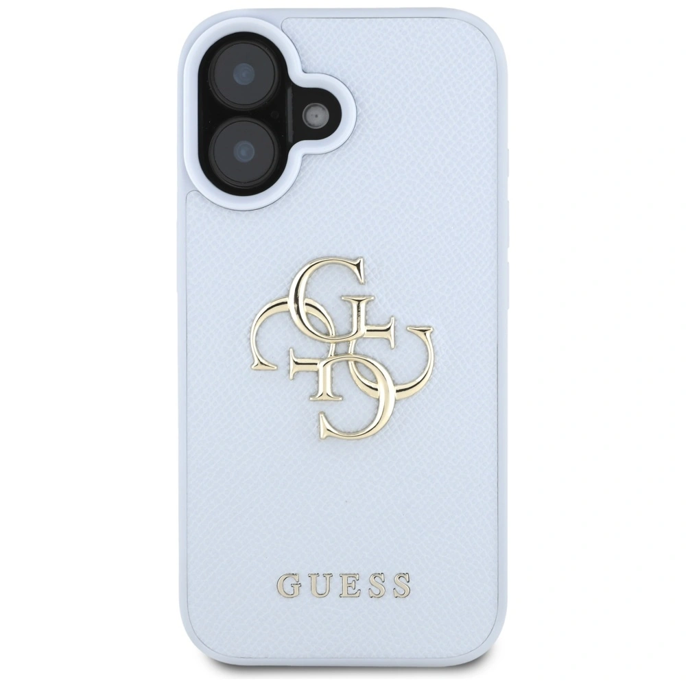 Kryt Guess Grained Big 4G Logo Small Classic Logo Apple iPhone 16 blue