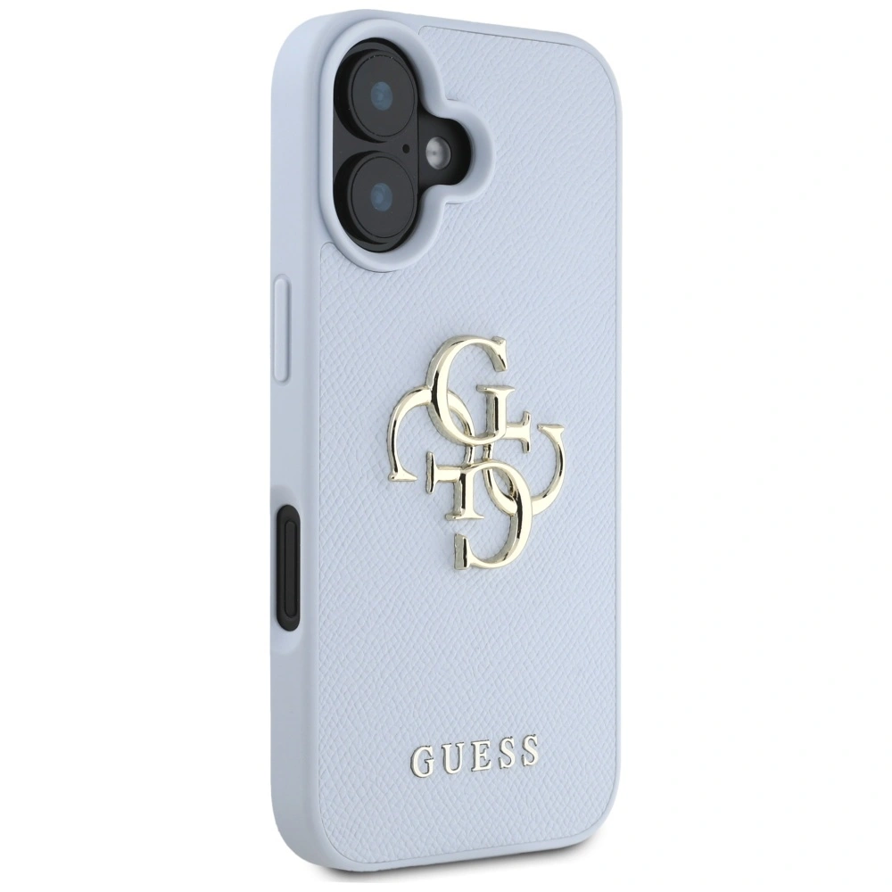 Kryt Guess Grained Big 4G Logo Small Classic Logo Apple iPhone 16 blue
