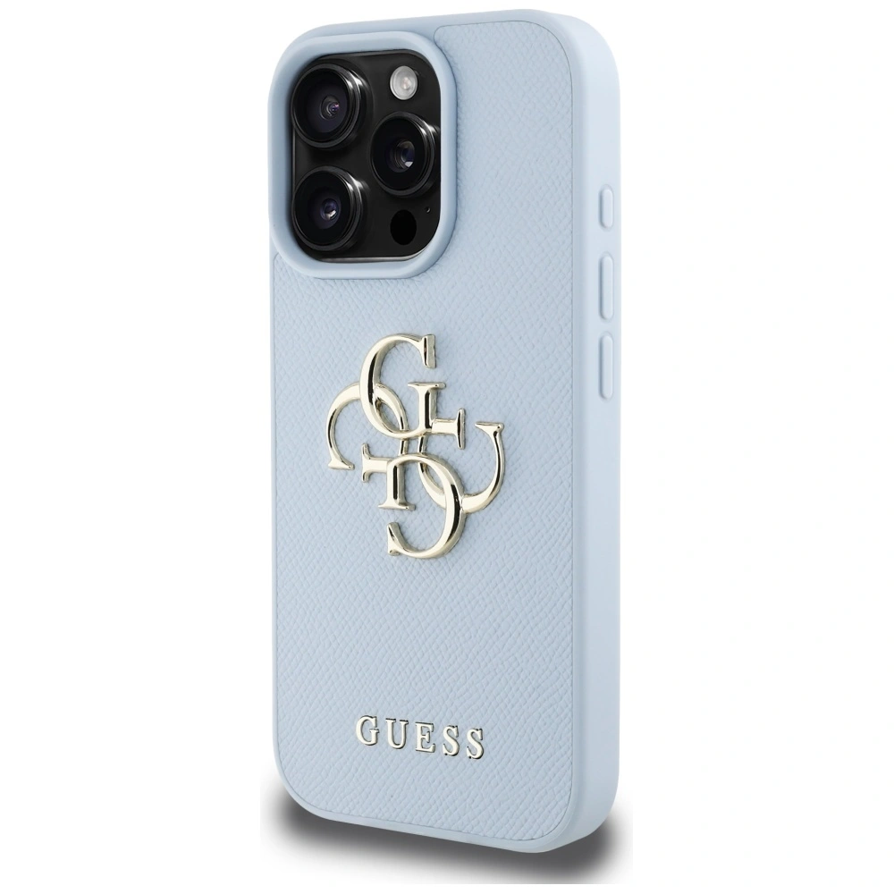 Kryt Guess Grained Big 4G Logo Small Classic Logo Apple iPhone 16 Pro Max blue