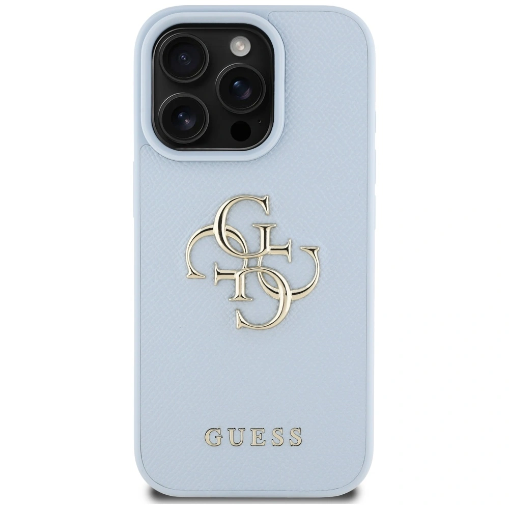 Kryt Guess Grained Big 4G Logo Small Classic Logo Apple iPhone 16 Pro blue