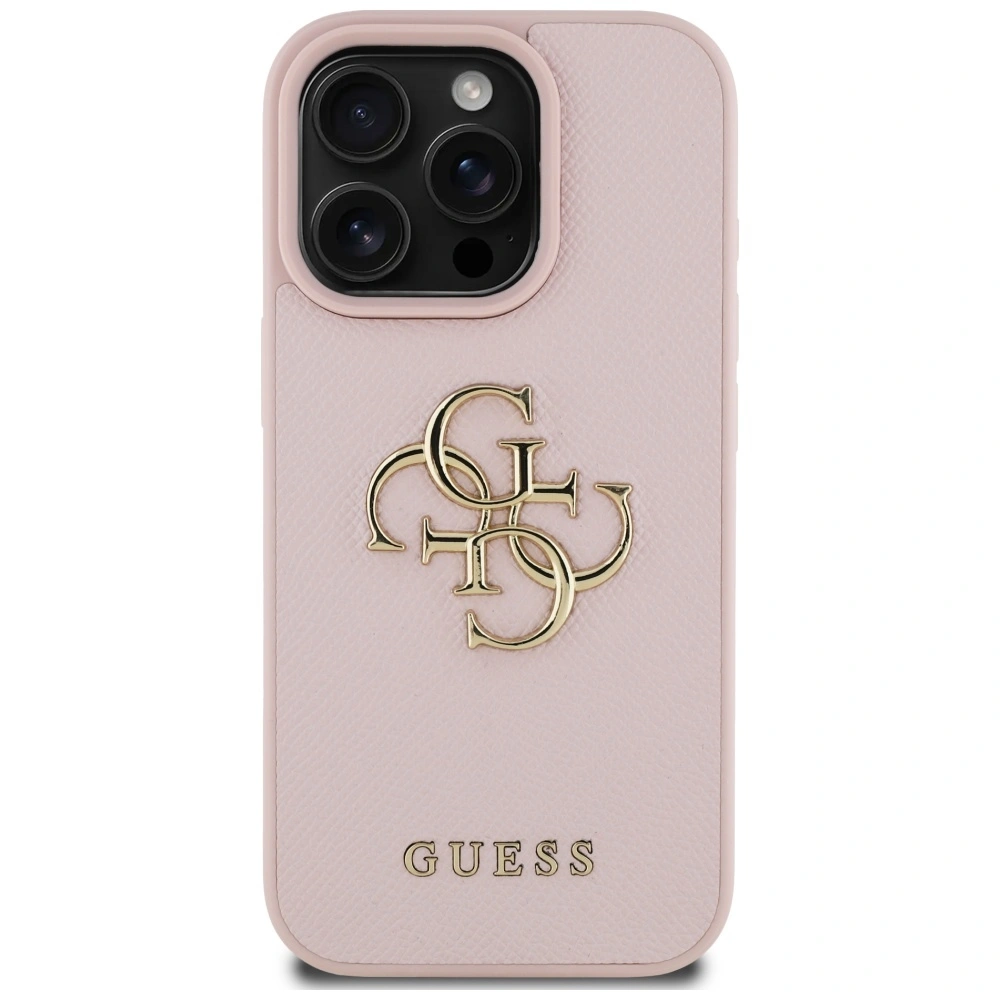 Kryt Guess Grained Big 4G Logo Small Classic Logo Apple iPhone 16 Pro pink