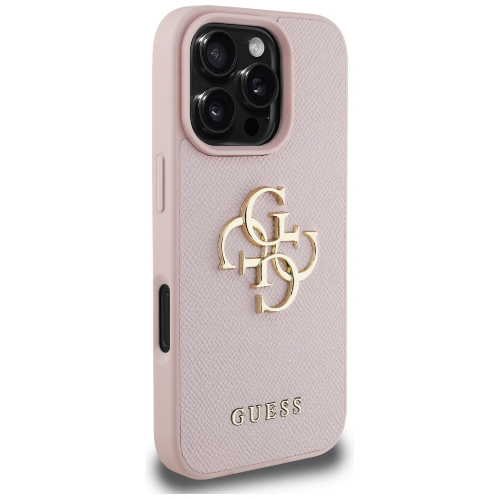 Kryt Guess Grained Big 4G Logo Small Classic Logo Apple iPhone 16 Pro pink