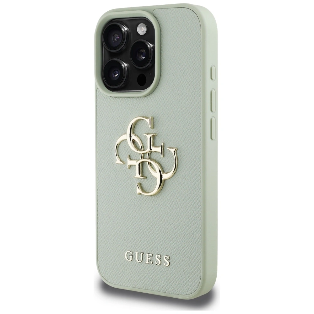 Kryt Guess Grained Big 4G Logo Small Classic Logo Apple iPhone 16 Pro green