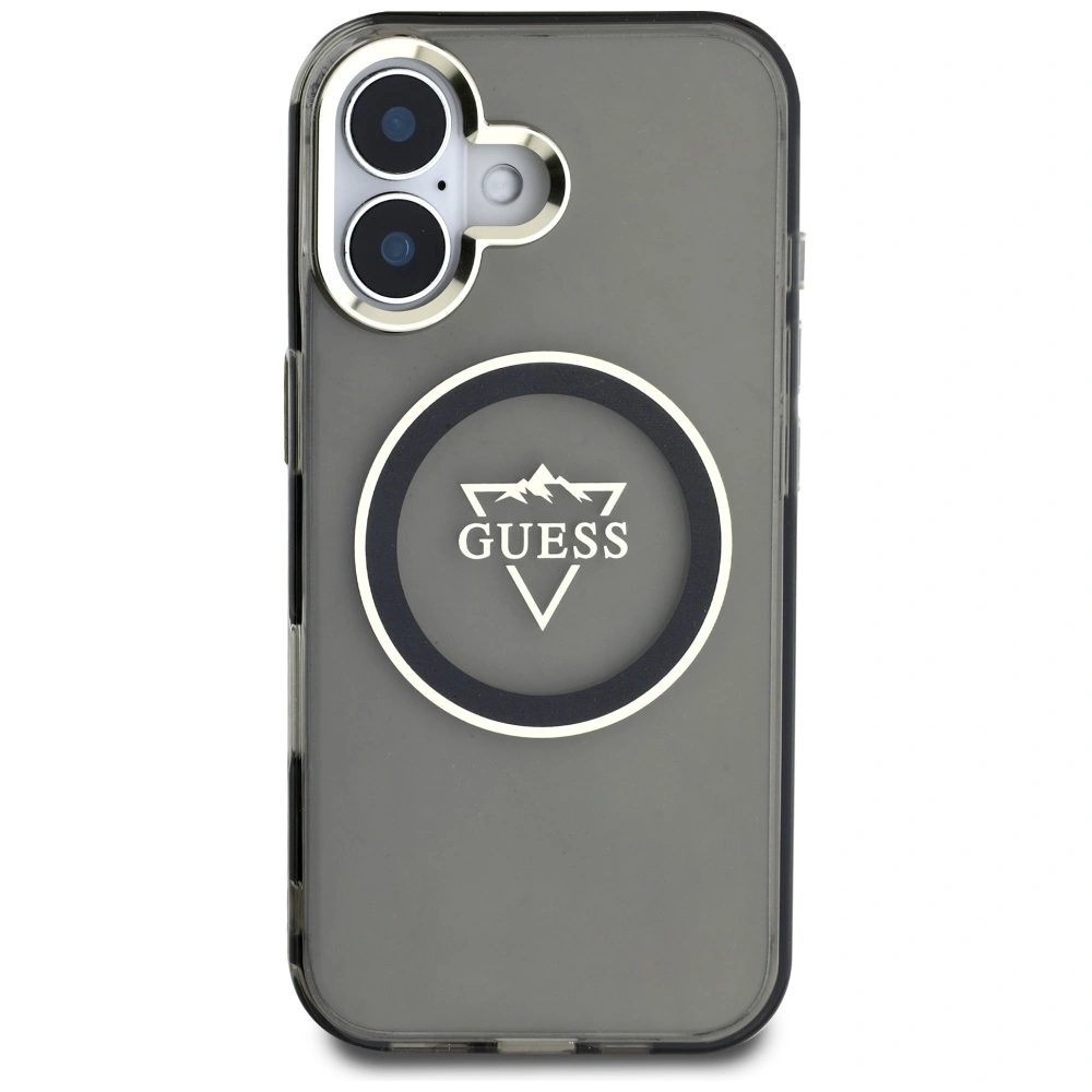 Kryt Guess IML Metal Mountain Logo MagSafe Apple iPhone 16 black