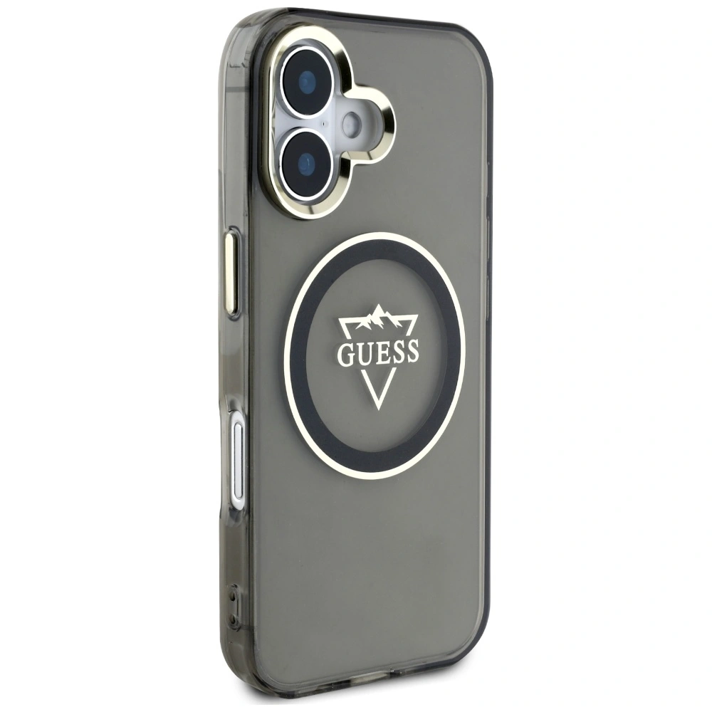 Kryt Guess IML Metal Mountain Logo MagSafe Apple iPhone 16 black