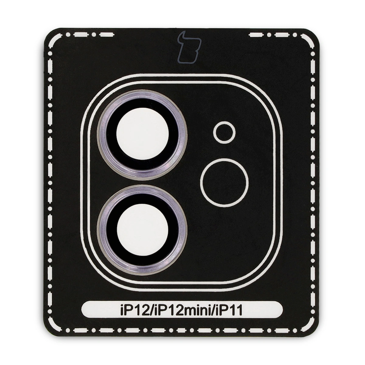 Ochranné sklo Bizon Glass Snap Lens Apple iPhone 12 / 12 Mini / 11 purple frame