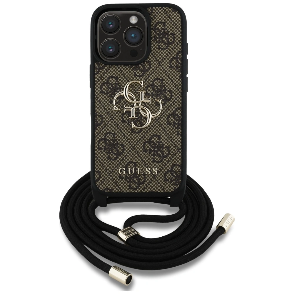 Kryt Guess 4G Big Logo Cord Stap Crossbody Apple iPhone 16 Pro brown