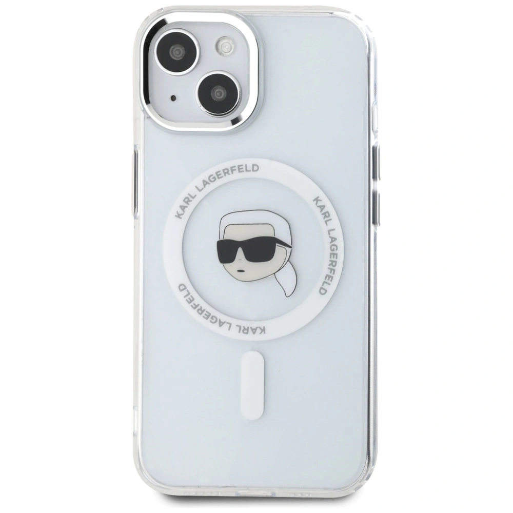 Kryt Karl Lagerfeld IML Metal Karl Head MagSafe Apple iPhone 15 Plus white