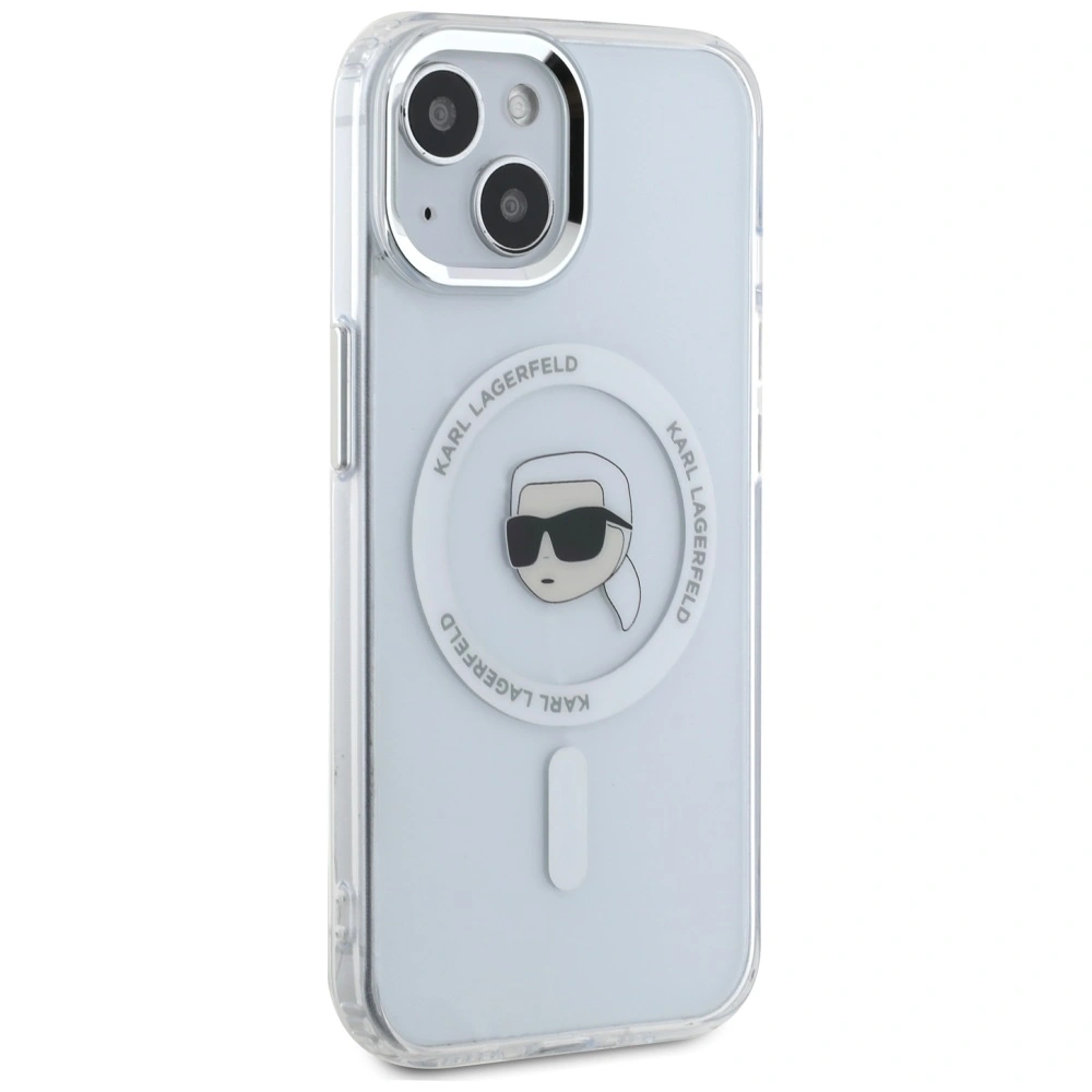 Kryt Karl Lagerfeld IML Metal Karl Head MagSafe Apple iPhone 15 Plus white