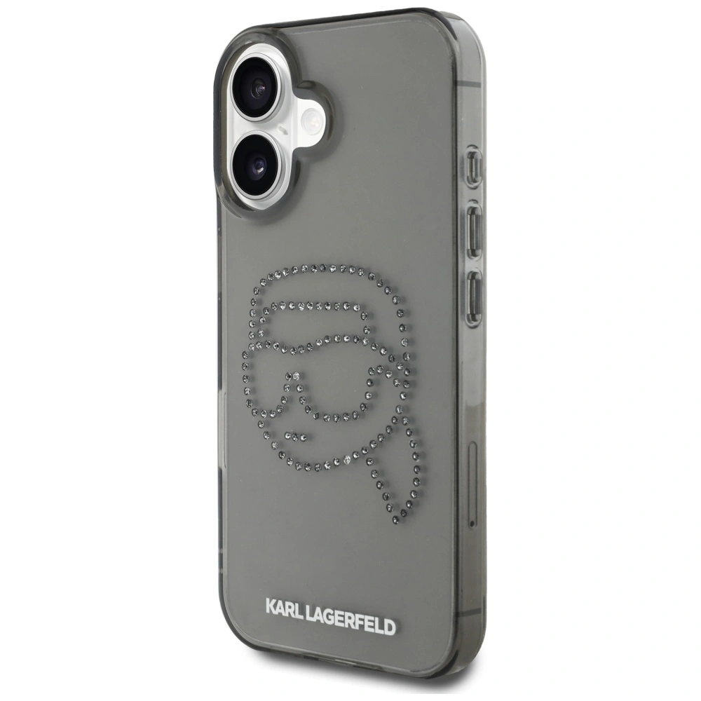 Kryt Karl Lagerfeld IML Rhinestones Karl Head Apple iPhone 16 black
