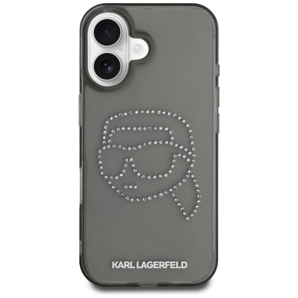 Kryt Karl Lagerfeld IML Rhinestones Karl Head Apple iPhone 16 black