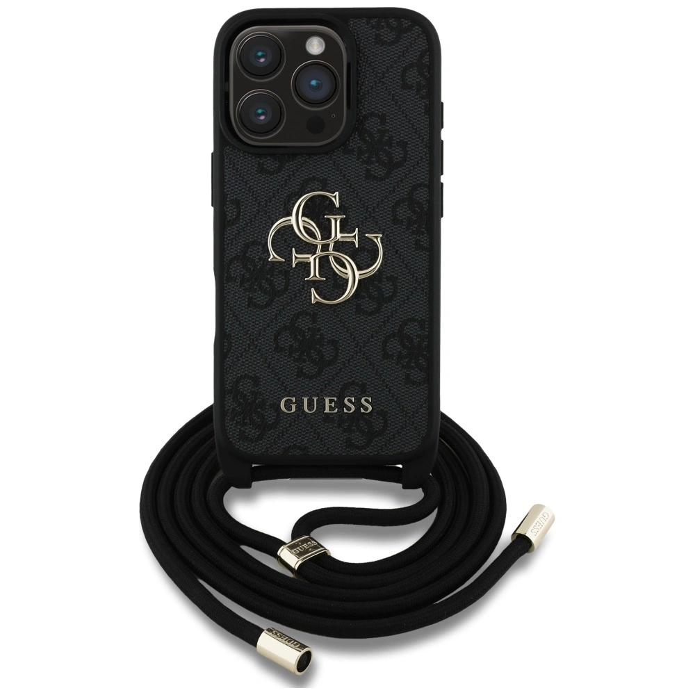Kryt Guess 4G Big Logo Cord Stap Crossbody Apple iPhone 16 Pro Max black