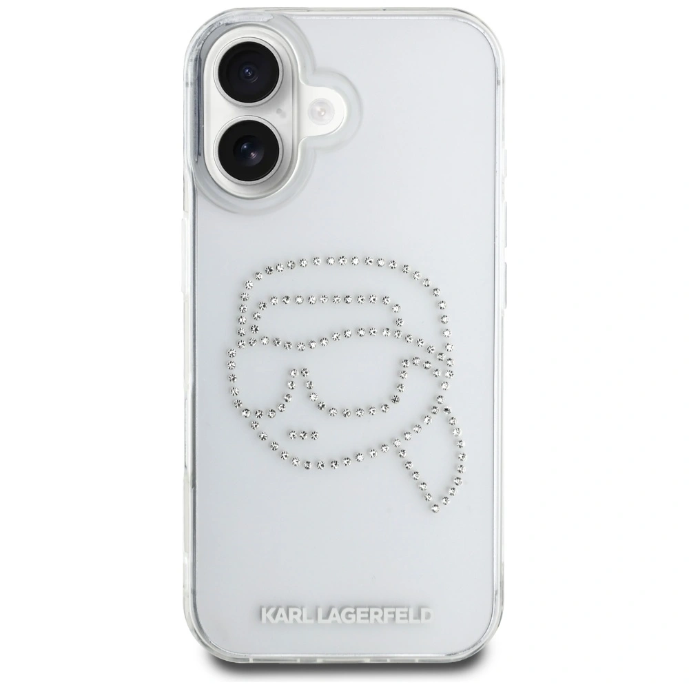 Kryt Karl Lagerfeld IML Rhinestones Karl Head Apple iPhone 16 clear