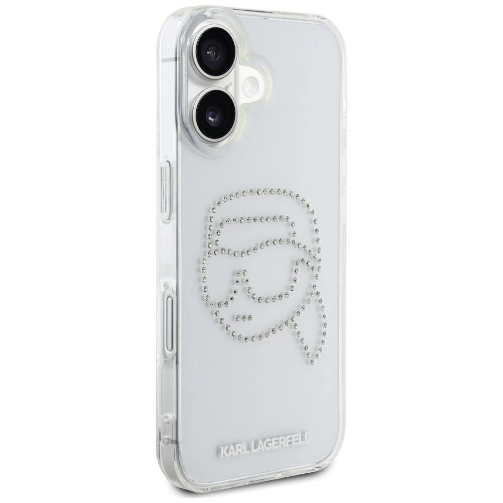 Kryt Karl Lagerfeld IML Rhinestones Karl Head Apple iPhone 16 clear