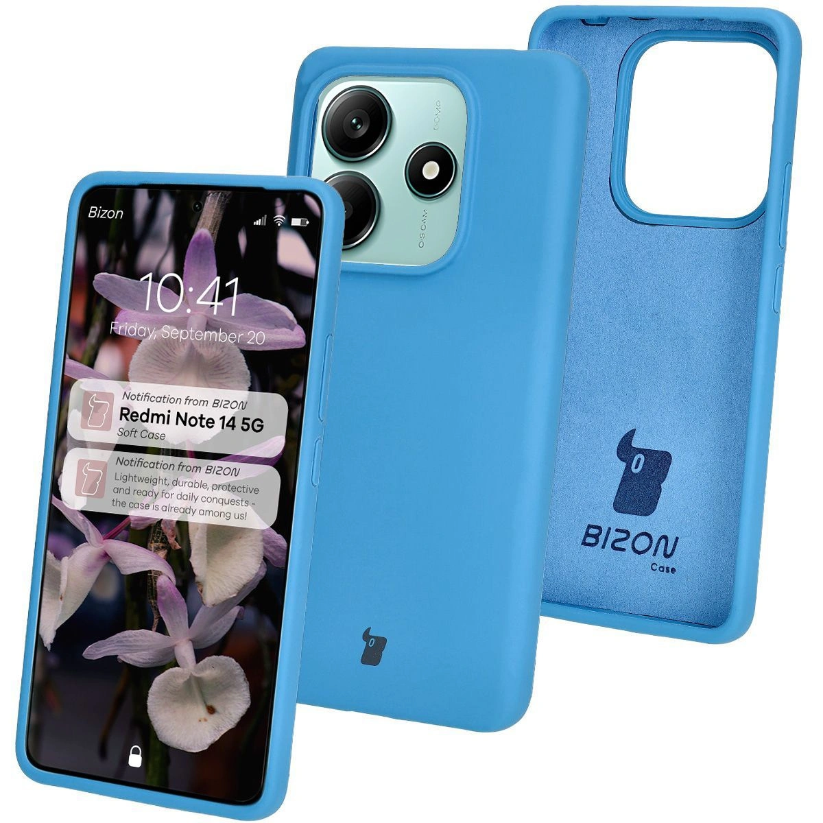 Kryt Bizon Soft Case Xiaomi Redmi Note 14 5G blue