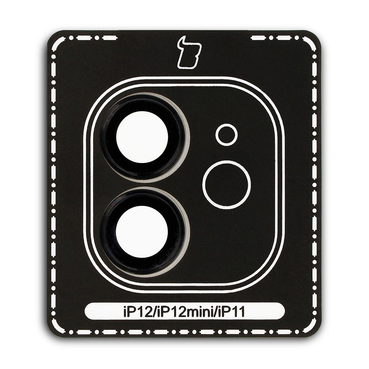 Ochranné sklo Bizon Glass Snap Lens Apple iPhone 12 / 12 Mini / 11 black frame