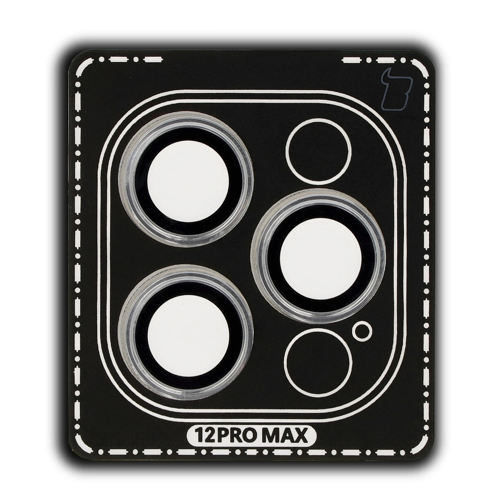 Ochranné sklo Bizon Glass Snap Lens Apple iPhone 12 Pro Max silver frame