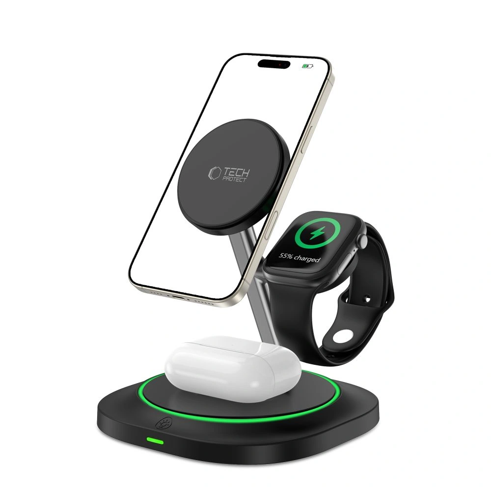 Bezdrátová nabíječka Tech-Protect QI15W-A46 Magnetic MagSafe Wireless Charger Black