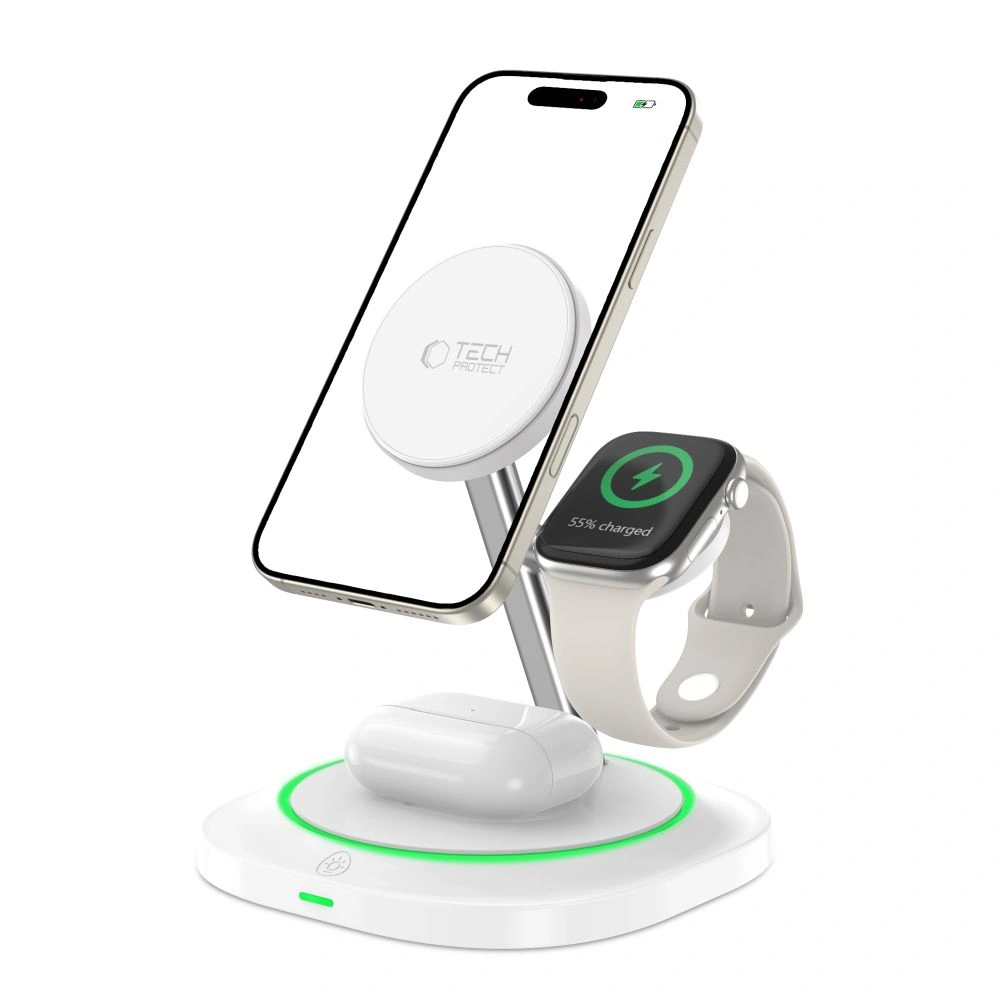 Bezdrátová nabíječka Tech-Protect QI15W-A46 Magnetic MagSafe Wireless Charger White