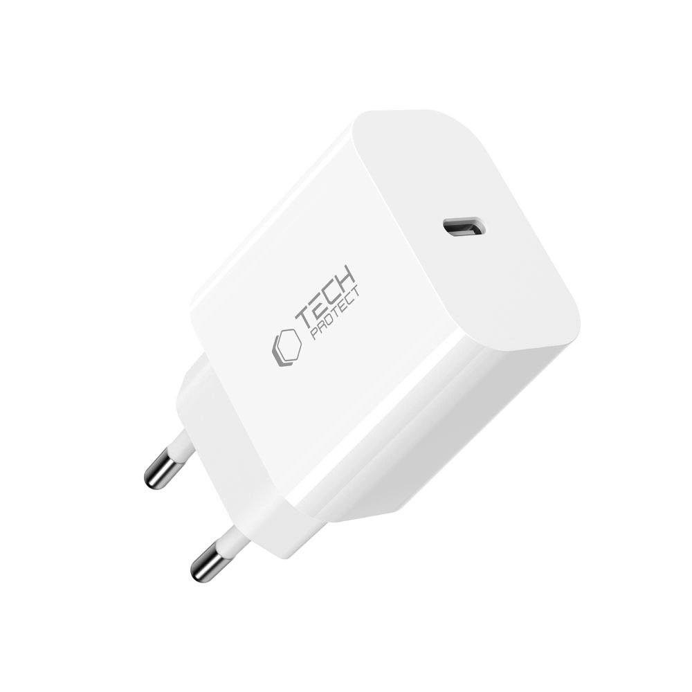 Síťová nabíječka Tech-Protect NC20W 1-port USB-C Network Charger PD20W + USB-C / USB-C Cable White