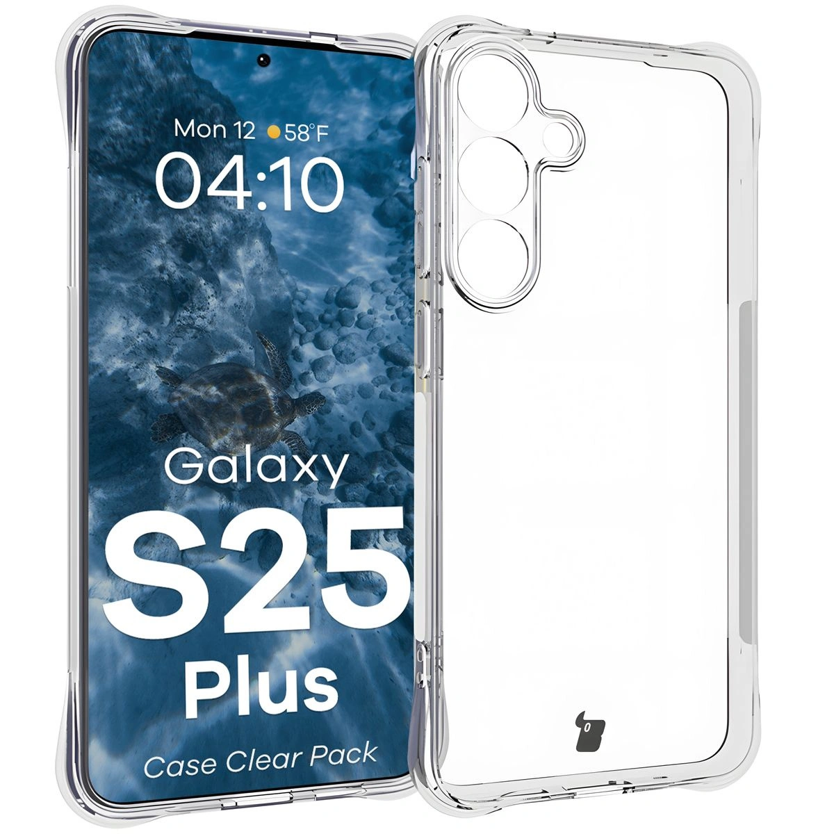 Kryt Bizon Case Clear Pack case + 2x screen glass Samsung Galaxy S25+ Plus clear