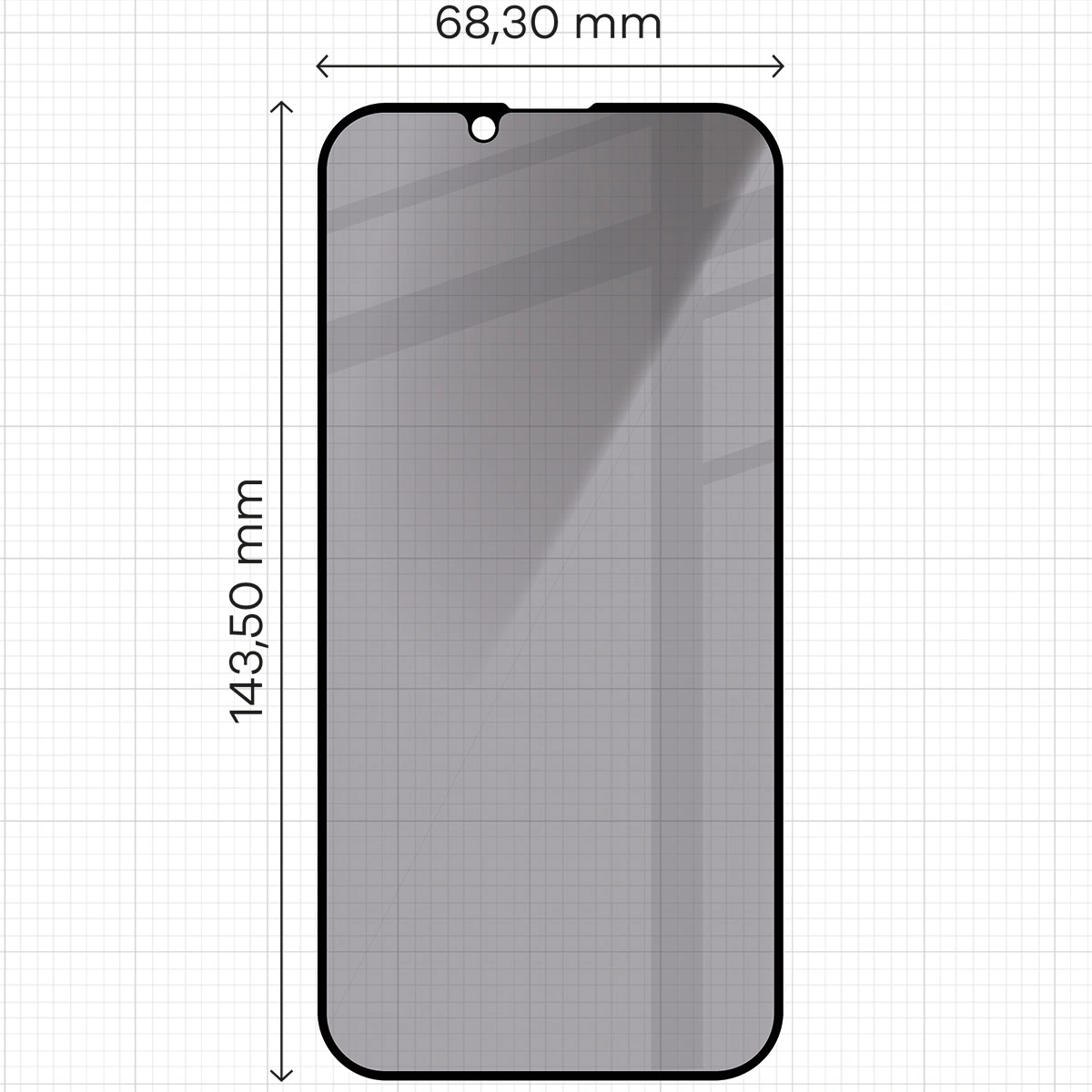 Ochranné sklo Bizon Glass Edge Shadow Apple iPhone 17e / 16e / 14 / 13 Pro / 13 tinted with a black frame