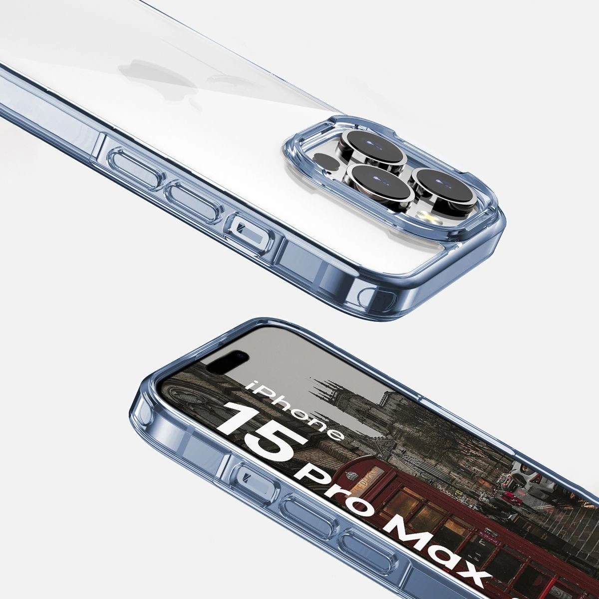 Kryt Bizon Case Halo for Apple iPhone 15 Pro Max transparent-blue