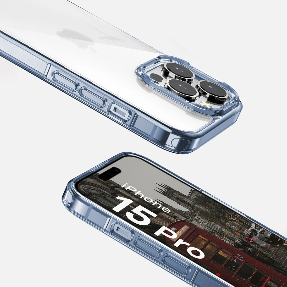 Kryt Bizon Case Halo case for Apple iPhone 15 Pro transparent-blue