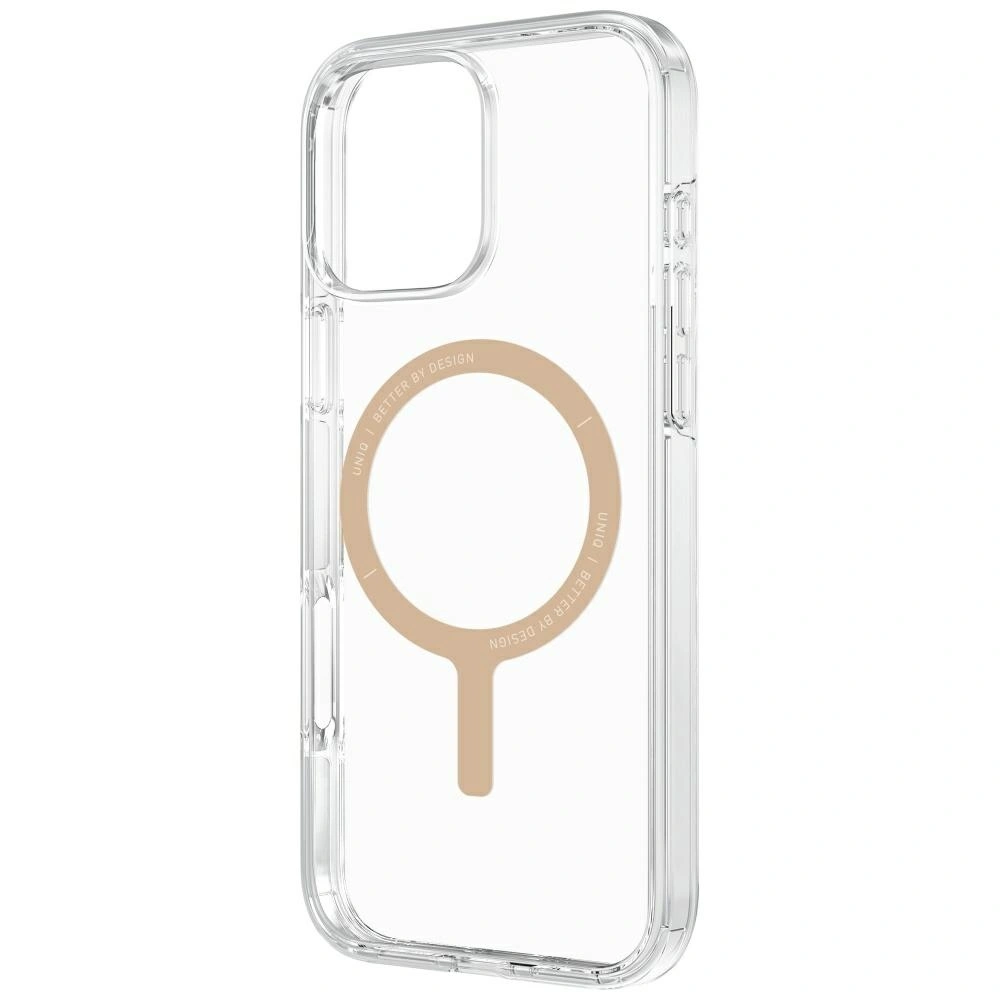 Kryt UNIQ Clario Apple iPhone 16 Pro Magclick Charging clear/gold