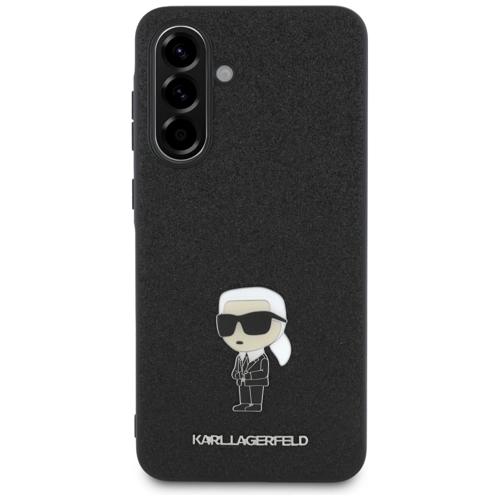 Kryt Karl Lagerfeld Fixed Glitter Ikonik Logo Metal Pin Samsung Galaxy A56 black
