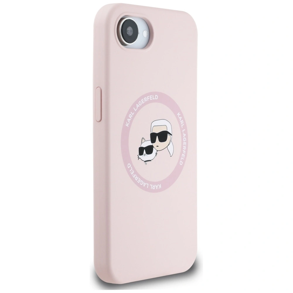 Kryt Karl Lagerfeld Silicone Karl&Choupette Heads MagSafe Apple iPhone 17e / 16e pink