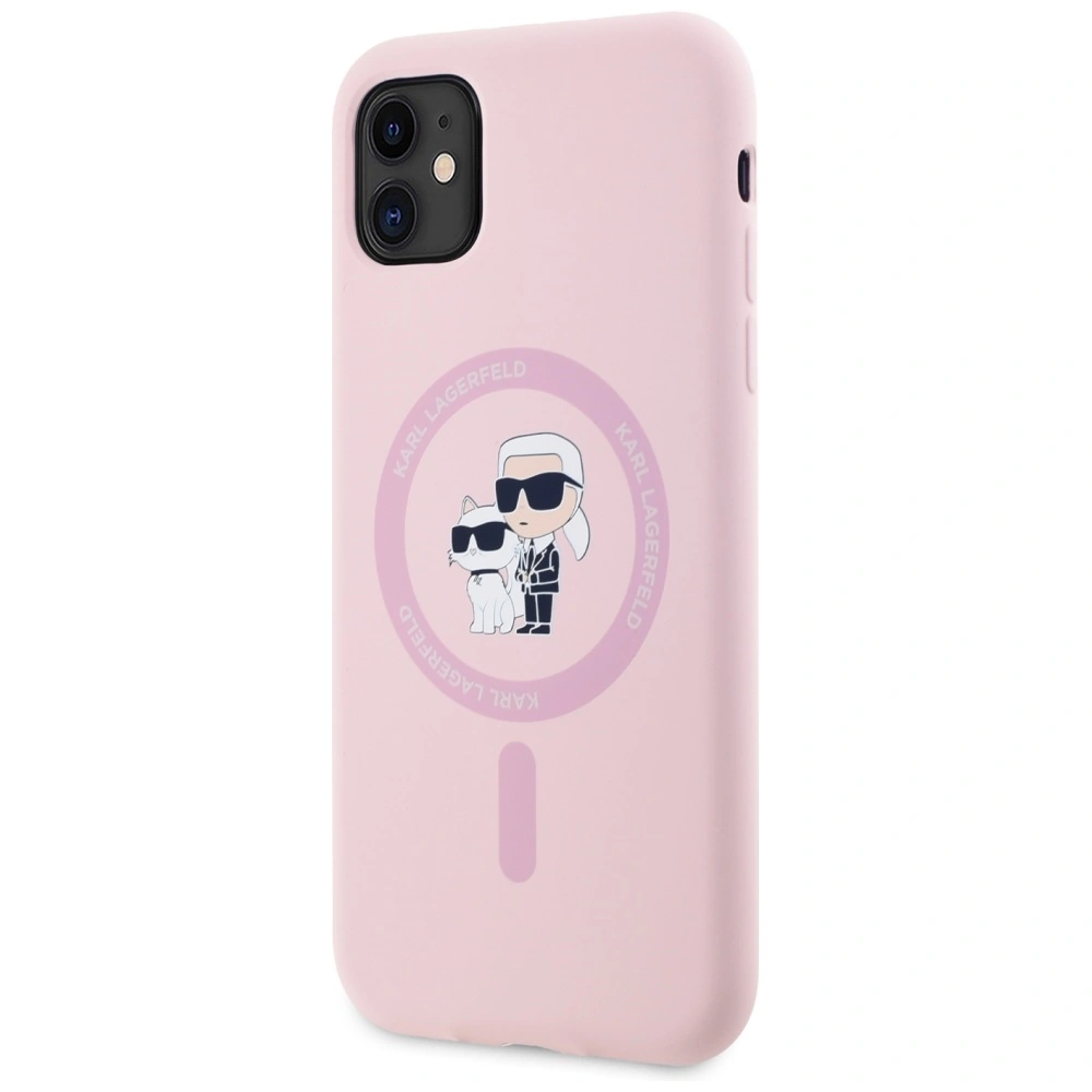 Kryt Karl Lagerfeld Silicone Karl&Choupette MagSafe Apple iPhone 11 pink
