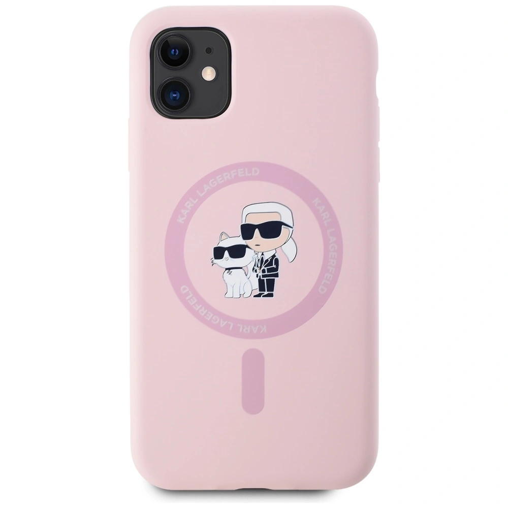 Kryt Karl Lagerfeld Silicone Karl&Choupette MagSafe Apple iPhone 11 pink