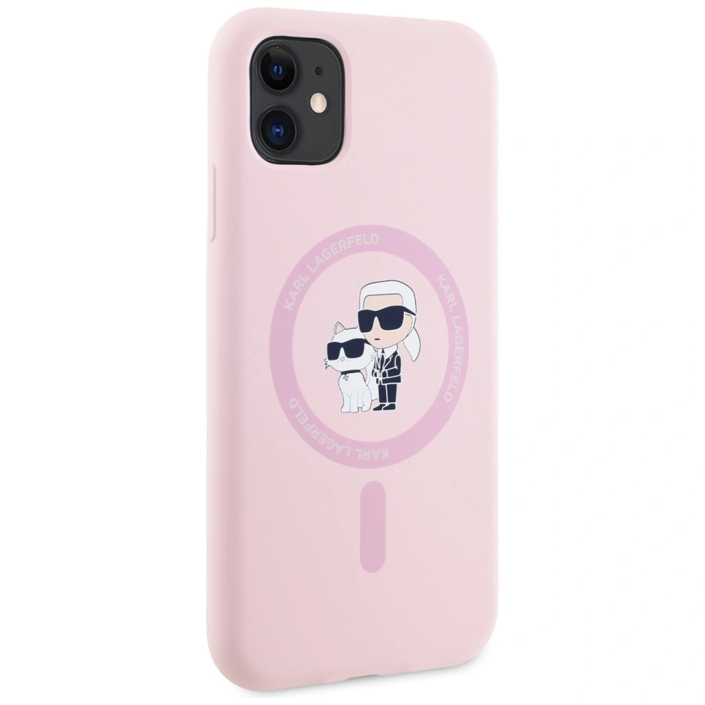 Kryt Karl Lagerfeld Silicone Karl&Choupette MagSafe Apple iPhone 11 pink