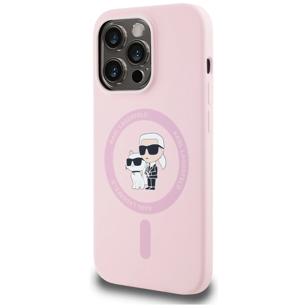 Kryt Karl Lagerfeld Silicone Karl&Choupette MagSafe Apple iPhone 14 Pro Max pink